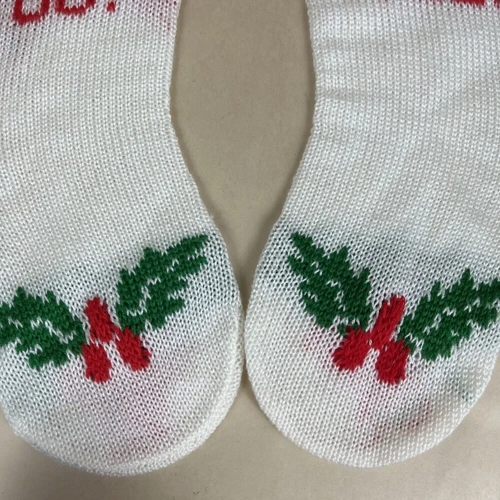 3 VTG 90's Knit Christmas Stocking - SANTA LOVES DOGS TOO & DOGS LOVES XMAS‎ TOO